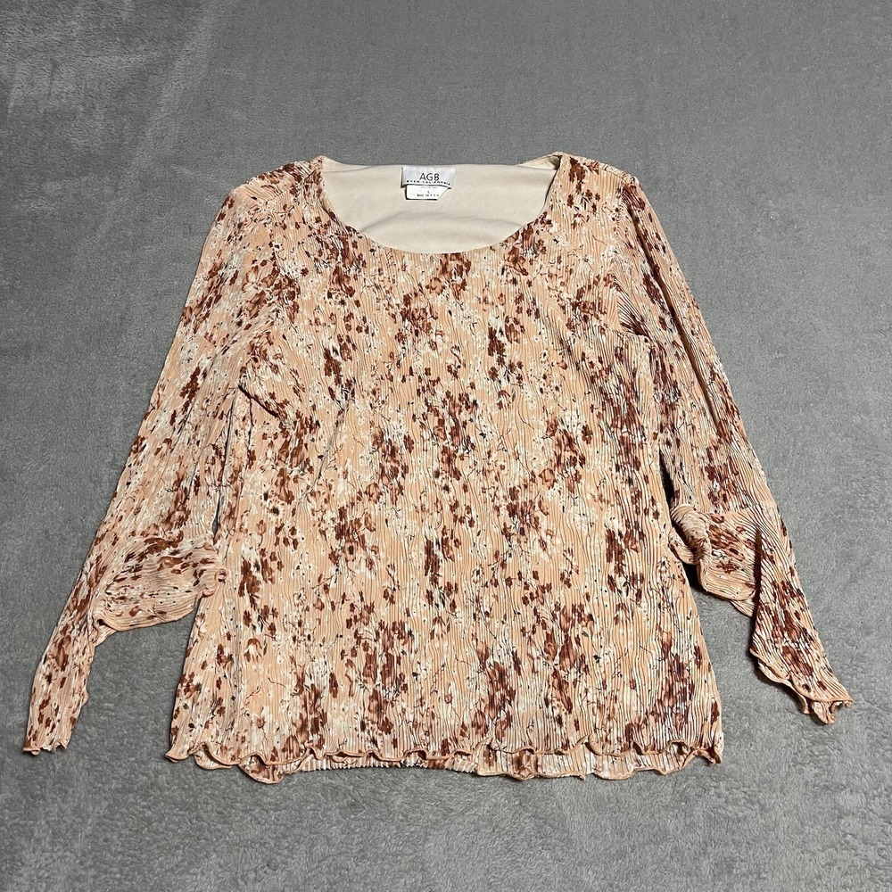 Vintage AGB Beyer California Top Womens Large Floral USA 90s Fairy Dainty Boho